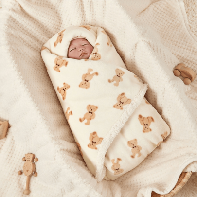 1 pieza Manta de bebé suave y acogedora de felpa, adecuada para niñas y niños, manta para cochecito/cuna, regalo para baby shower de recién nacido