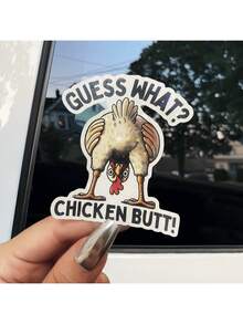 1/3 piezas ¡Qué trasero de pollo! Pegatinas de vinilo de dibujos animados - Resistentes al agua y autoadhesivas, perfectas para autos, portátiles, teléfonos y ventanas - Duraderas y fáciles de aplicar
