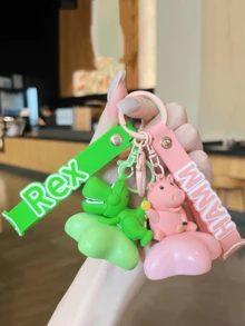 皮克斯星形发光钥匙扣，绿色恐龙雷克斯造型，ABS材质，优质硅胶挂绳，日常使用和旅行的完美之选，吸睛可爱设计，可装饰包包或钥匙，皮克斯官方授权商品，粉丝的绝佳礼物，为您的钥匙或包包增添一丝俏皮风格。 - 抱抱龍款 - 查看 9