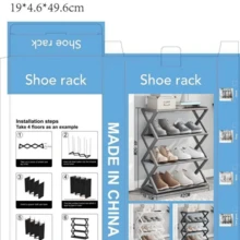 【四层大容量鞋架】轻质PP材质，易于组装，结构加固，防滑稳固设计，多层堆叠式储物架，适用于宿舍、玄关、出租房、家居收纳，易于组装，重量轻