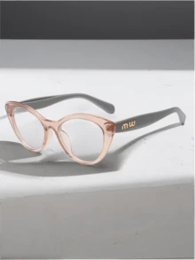 1pc European Retro Fashion Cat-Eye Flat Glasses, Y2K Clear Fake Glasses,Stylish And Eye-Protective, Effectively Blocking Harmful Light. Suitable For Ladies For Work, Leisure, Vacation, Electronic Reading, Looking At Mobile Phones, And Academic Style Glasses. - Multicolor - View 6