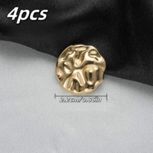 2/4 Stücke Vintage asymmetrische geprägte Metallknöpfe, modische dekorative Knöpfe für Mäntel, Pullover, Hemden, Jacken, Schuhe, Hüte, Taschen DIY Nähzubehör - Verschiedenfarbig - Übersicht 14