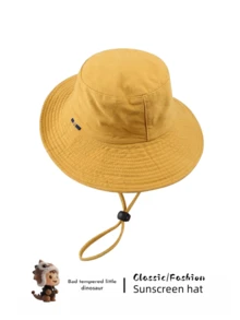 1 قطعة قبعة دلو قابلة للطي ذات حافة عريضة للجنسين، قبعة شمسية للتنزه والصيد، بأسلوب غربي غربي تحمي من الأشعة فوق البنفسجية، قابلة للتعديل