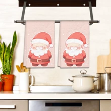 2/4 Pcs Snowman Printed Dish Towels, Christmas Gifts, Christmas Decorations, Super Absorbent Microfiber Modern Towels For Cooking, Baking, Washing Dishes, Cleaning, Hand Towels, Tea Towels, Soft And Highly Absorbent, Kitchen Decor, Gifts For Neighbors, Mothers, Birthdays, Housewarming For Friends, Kitchen Essentials, Daily Necessities - Multicolor - View 8