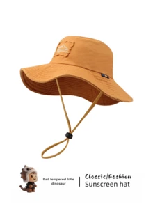 1 قطعة قبعة دلو قابلة للطي ذات حافة عريضة للجنسين، قبعة شمسية للتنزه والصيد، بأسلوب غربي غربي تحمي من الأشعة فوق البنفسجية، قابلة للتعديل