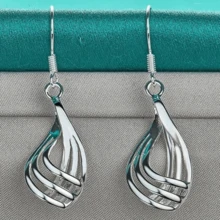 A Pair Of Sterling Silver Minimalist Geometric Triple Circle Earrings - Low Allergy - Fashionable And Simple Style Jewelry -  Gift For Women - Silver - View 5