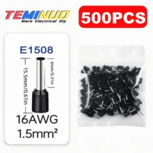 TEMINUO 500/200 个什锦绝缘环形端子，9 种不同尺寸 22-6AWG 0.5-16mm²，用于电气、工业、电源控制系统的压接连接器，红色/黄色/蓝色/黑色/白色/灰色