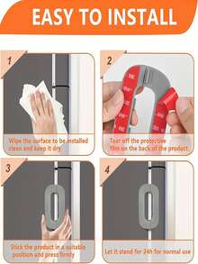 1 X Fridge Door Protection Lock, Plastic Fridge Lock, No Drilling Required, Self-Adhesive Multi-Purpose Fridge/Dishwasher Lock, Fridge Security Lock, Prevents Fridge Door From Not Closing Tightly, Anti-Theft And Anti-Opening - Multicolor - View 6