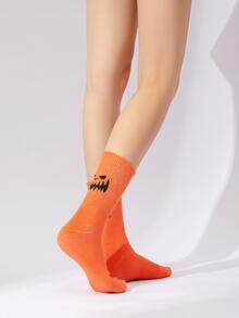 2 pares de calcetines de media caña para hombre de Halloween, otoño