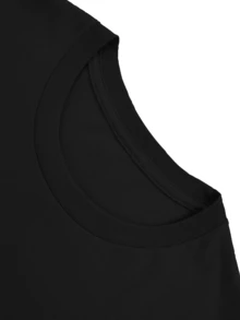 [Mother's Day Gift, Rocking The Nana Life] Soft & Comfortable Women's T-Shirt - Rocking The Nana Life   Casual Short Sleeve Round Neck Top, Black With White Letter Print, Perfect Mother's Day Gift For Grandma, Spring Casual Wear - 黑色 - 查看 3