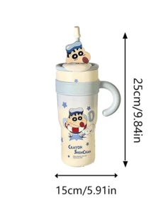 CRAYON SHINCHAN 1200ml/42.27oz Genuine Crayon Shin-Chan Cartoon Pattern Insulated Tumbler, Car Travel Gift Cup - Multicolor - View 8
