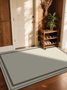 1pc Modern Minimalist Solid Color Diatomite Decorative Carpet, Suitable For Kitchen, Living Room, Bathroom, Easy To Clean, Durable, New Arrival, Hot Selling, Machine Washable, Versatile, Minimalist, Doormat, Hallway Carpet, Kitchen Carpet, Bathroom Carpet - 米色 - 查看 4