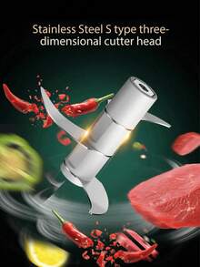 迷你电动蒜蓉/洋葱切碎器，多功能蔬菜切片器，USB充电，可拆卸设计，易于清洁，蒜蓉研磨器/捣碎器/厨房搅拌器，调味料工具，厨房小工具，适用于家庭、户外、野餐烹饪