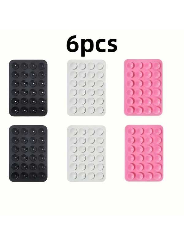 Set de 6 soportes de teléfono de silicona con ventosa, soporte adhesivo portátil multifunción antideslizante para el hogar, compatible con iPhone, teléfonos Android, regalo para cumpleaños, familia, amigos