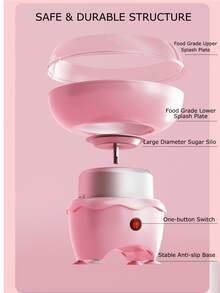 1 件壁挂式 400W 儿童棉花糖机，粉色复古糖果机，适合圣诞节礼物、家居、生日家庭聚会，包括棉花糖棒和随机颜色糖勺 - 查看 9