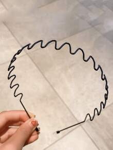 1 Pc Men's Casual Sports Metal Headband, Simple Design For Daily Use, Headbands Men, Men Accessories, Wave Headband, Accessories For Man, Baseball Accessories