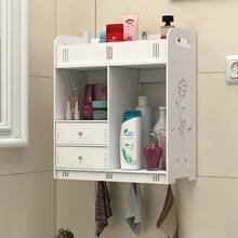 Bathroom Shelf Rack, Wall Mounted Organizer Cabinet For Toiletries, Cosmetics, No Drilling Required Bathroom - Multicolor - View 7