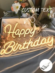 1 件定制个性化可调光霓虹灯，定制 LED 霓虹灯房间装饰，个性化婚礼霓虹灯情人节礼物，节日霓虹灯家居装饰婚礼背景 USB 电源，浪漫家居装饰，非常适合墙壁装饰、圣诞节、万圣节、派对、万圣节、感恩节、酒吧、卧室 - 彩色 - 查看 1