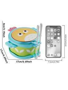 Baby Hand Drum With Drumsticks, Multi-Functional Children's Educational Music Toy, Infant Early Learning Percussion Instrument, Suitable For 0-3 Years Old, Perfect Birthday/Holiday Gift - Multicolor - View 10