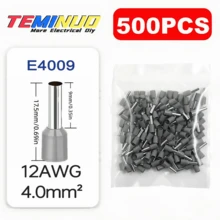 TEMINUO 500/200 个什锦绝缘环形端子，9 种不同尺寸 22-6AWG 0.5-16mm²，用于电气、工业、电源控制系统的压接连接器，红色/黄色/蓝色/黑色/白色/灰色