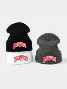 1pc Knitted Beanie Hat, Fashionable Embroidery, Comfortable Material, Unisex Design, Suitable For Spring, Summer, Autumn, Winter - Multicolor - View 7