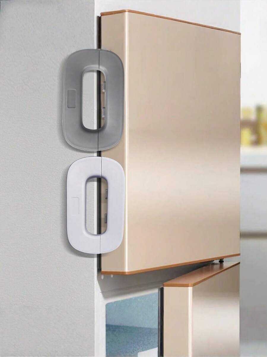 1 X Fridge Door Protection Lock, Plastic Fridge Lock, No Drilling Required, Self-Adhesive Multi-Purpose Fridge/Dishwasher Lock, Fridge Security Lock, Prevents Fridge Door From Not Closing Tightly, Anti-Theft And Anti-Opening
