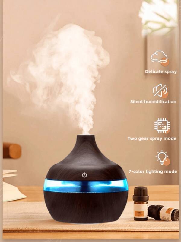 Humidifier Electric Aroma Air Diffuser Wood Ultrasonic Air Humidifier Essential Oil Aromatherapy Cool Mist Maker For Home
