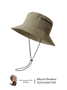 1 件装男士波西米亚风格渔夫帽，防紫外线钓鱼太阳帽，户外可折叠遮阳帽 - 一件裝漁夫帽 - 查看 4