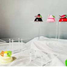 Acrylic Cake Stand, Stackable Square Transparent Cupcake Display Rack, Suitable For Birthday Party, Christmas, Wedding, Graduation - Multicolor - View 2