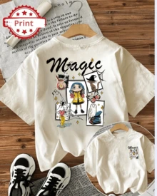 Camiseta casual con estampado FRENTE Y ESPALDA , Halloween magic magia hechizos brujia telaraña araña vela poción , para mujer ajuste regular manga corta playera cuello redondo, blusas gráficas para mujer front back - Blanco - Ver 1