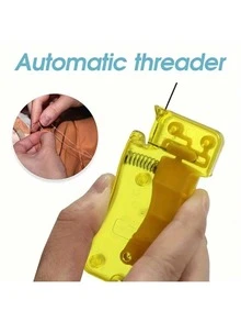 柠檬黄自动DIY手工缝纫穿线器 - 1件装穿线器，适用于家用工艺品和缝纫用品 - 彩色 - 查看 2