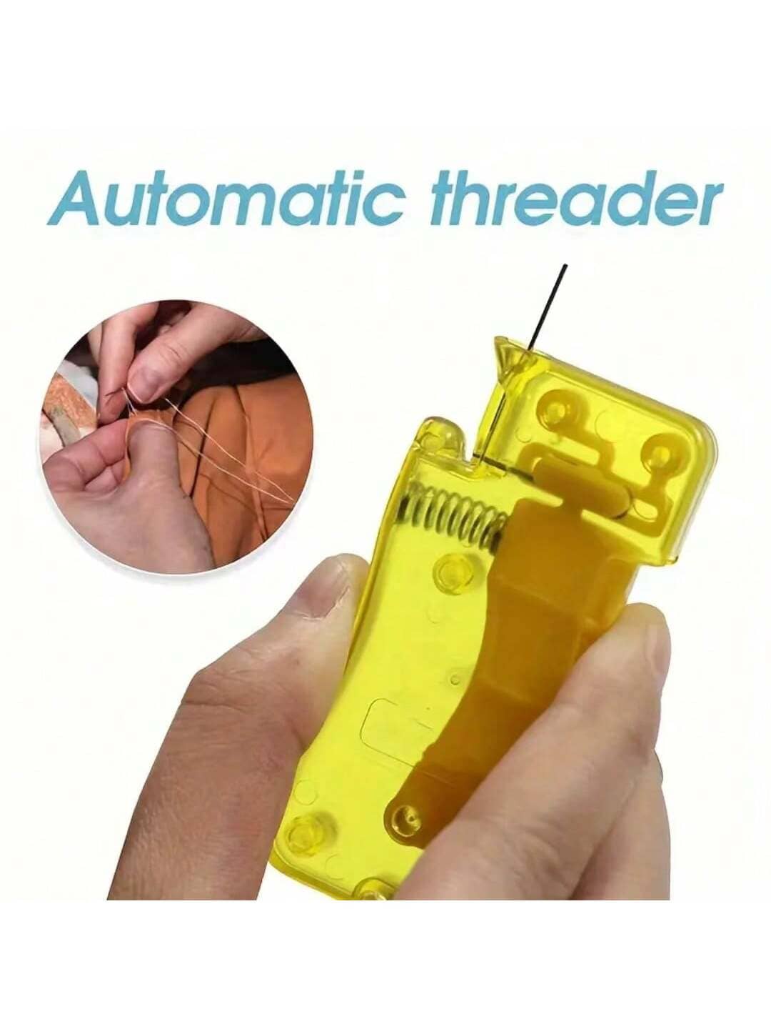 柠檬黄自动DIY手工缝纫穿线器 - 1件装穿线器，适用于家用工艺品和缝纫用品