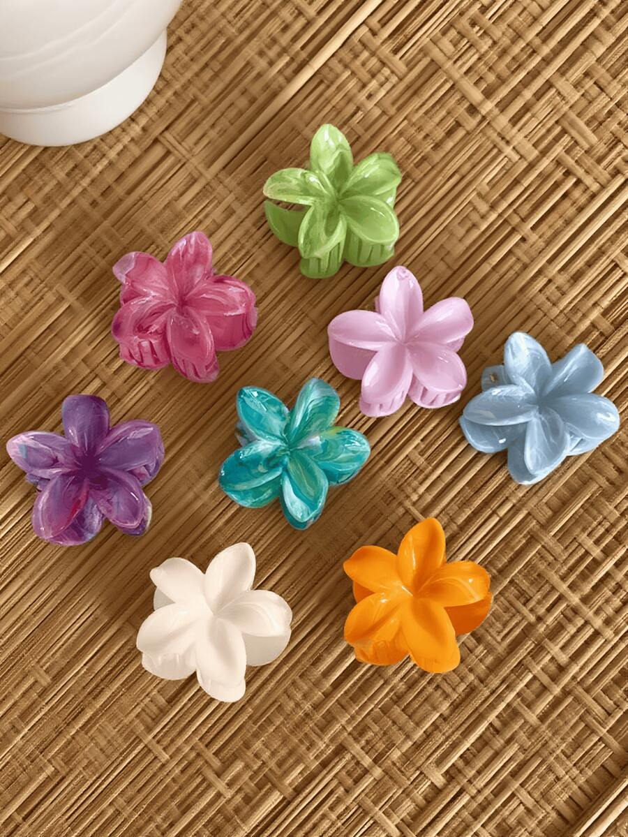 8 قطعة/مجموعة مشابك شعر بشكل زهرة بلاستيكية بقطر 4.5 سم/1.77 بوصة، مزيج عشوائي من الأبيض والأزرق والأحمر الوردي والبنفسجي والأخضر والبرتقالي، أنيقة وعملية وأنيقة وبأسلوب بسيط، مناسبة للارتداء اليومي والتنقل والحفلات والأنشطة العادية والشاطئ والعطلات وغسل الوجه والمكياج وتنسيق الملابس، إكسسوارات شعر موضة الخريف والشتاء