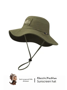 1 قطعة قبعة دلو قابلة للطي ذات حافة عريضة للجنسين، قبعة شمسية للتنزه والصيد، بأسلوب غربي غربي تحمي من الأشعة فوق البنفسجية، قابلة للتعديل