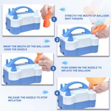 AOYI مضخة بالون كهربائية محمولة ذات فوهتين ومقطع، نافخ بالون كهربائي موفر للوقت، مناسب لديكورات الحفلات والتجمعات، مناسب كهدايا تخرج وحفلات عزوبية وتخرج وعودة الضيوف في الأعراس وديكورات هالوين وعيد الميلاد وديكورات الزفاف وديكورات الغرف