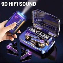 原装 M19 蓝牙耳机带 LED 显示屏智能触控耳机无线入耳式运动游戏耳机 - 彩色 - 查看 1