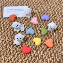 12 Stücke niedliche Welpen & bunte Herz Schuh Dekor Set - Dekorative Accessoires für Clogs, Sandalen, Tierdesigns und leuchtende Farben