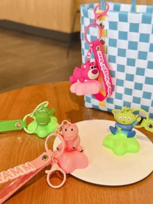 皮克斯星形发光钥匙扣，绿色恐龙雷克斯造型，ABS材质，优质硅胶挂绳，日常使用和旅行的完美之选，吸睛可爱设计，可装饰包包或钥匙，皮克斯官方授权商品，粉丝的绝佳礼物，为您的钥匙或包包增添一丝俏皮风格。 - 抱抱龍款 - 查看 6