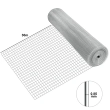 Lislark 30M Length Welded Wire Mesh Galvanised Fence Aviary Rabbit Hutch Chicken Run Coop Pet - Silver - View 4