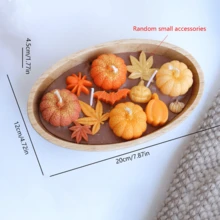 1 Set, Halloween Candles, Coconut Pumpkin Bowl Candles, Pumpkin Shaped Candles, Autumn Thanksgiving Maple Leaf Mini Pumpkin Aromatherapy Candles, Home Decoration, Holiday Decoration Candles, Ideal Gifts Halloween Decor Room Decor