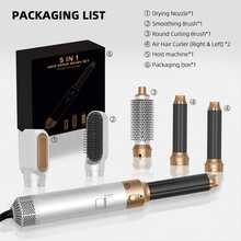 5-In-1 Hot Air Styler & Hair Dryer - Detachable Ionic Brush | Volumizing Styling, Curling Iron And Straightener | Perfect Gift For Mother's Day, Halloween And Christmas (Platinum/Gray-Red) - EU C Type Plug(220-240V) - View 4