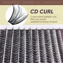 10-14mm 160pcs Natural Cluster Lashes D Curl Thin Band False Eyelashes For Fairy Look