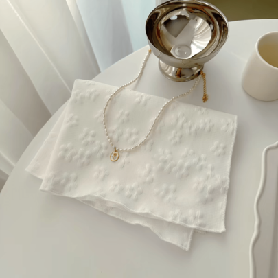 1/6/10/30 piezas Estilo Ins Manteles individuales con flores 3D en relieve de color blanco lechoso, fondo para fotografía de alimentos, decoración para hornear, servilletas que mejoran la atmósfera