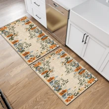 1pc Vintage Pattern Printed Rug, Faux Wool Mat - Highly Absorbent, Easy To Clean, Suitable For Home Decor, Farmhouse, Entryway, Indoor, Room, Kitchen, Dining Room, Small Office/Home Office, Sink, Laundry Room, Doormat, Kitchen Mat, Non-Slip Mat - Multicolor - View 13