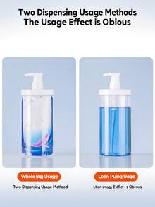 1个/2个 300毫升/500毫升/1000毫升 宽口可重复灌装泵瓶 | 防漏旅行分装瓶，适用于沐浴露、精油、洗手液（优雅白色瓶盖）