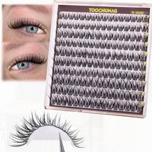 10-14mm 160pcs Natural Cluster Lashes D Curl Thin Band False Eyelashes For Fairy Look