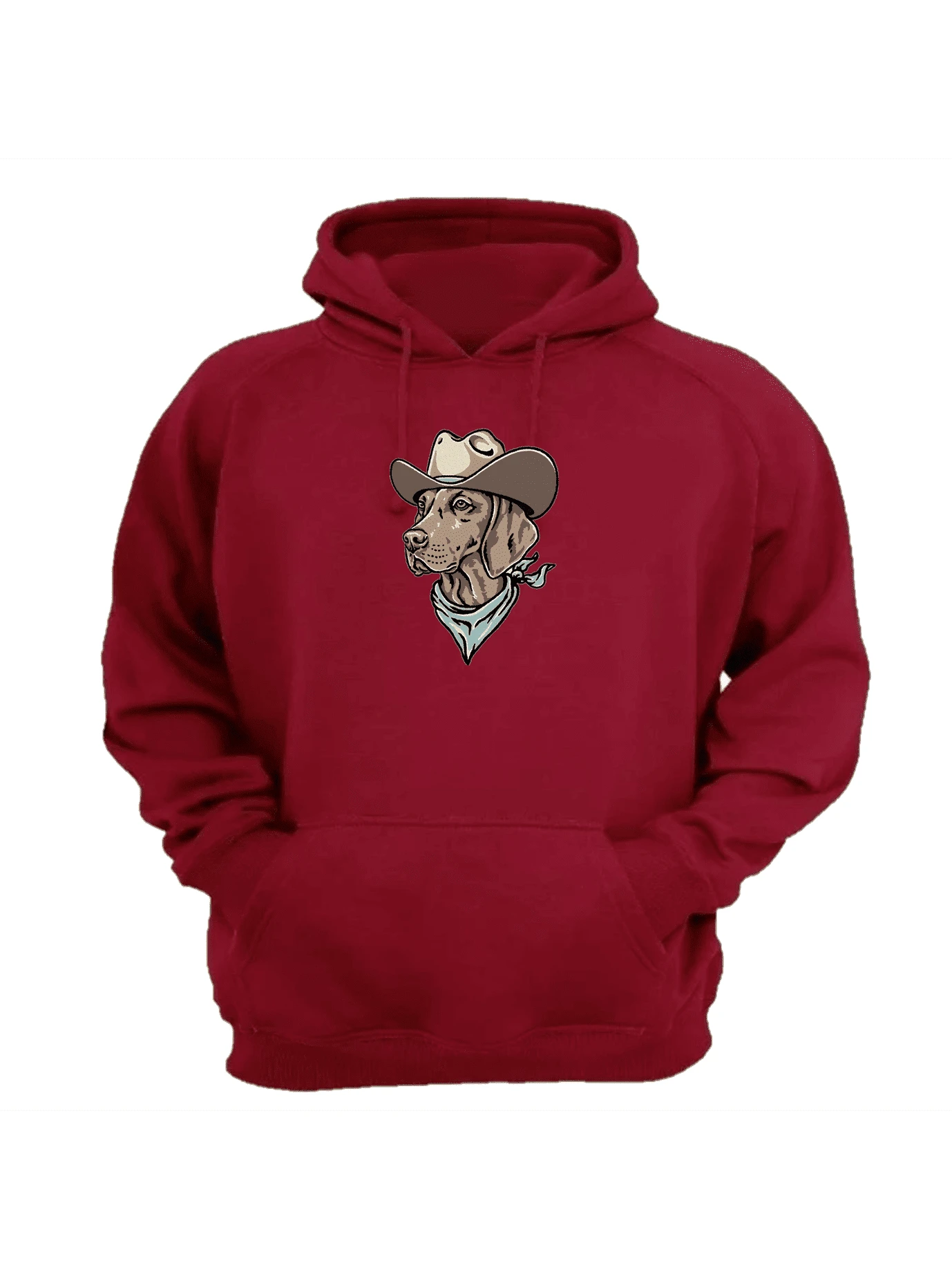 Blusa Moletom Flanelado Estampa Cachorro Estilo Cowboy Envios Imediatos - bordô - Visão 1
