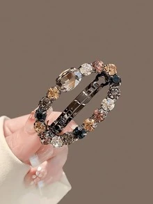 Pasador de cabello con cristales de Rhinestone checo con estilo coreano, clip de flequillo y accesorio de moda para el cabello, pinzas para el cabello, barrettes