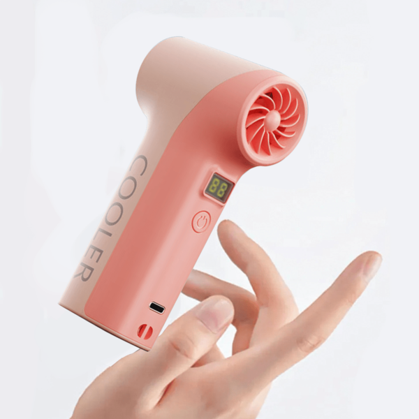 1PC 2025 New Rechargeable Violent Fan With Light Portable Brushless High Speed ​​Digital Display Bass Mini Silent Handheld Fan Desktop Usb Fan 14M/S Fan Outdoor Hair Dryer