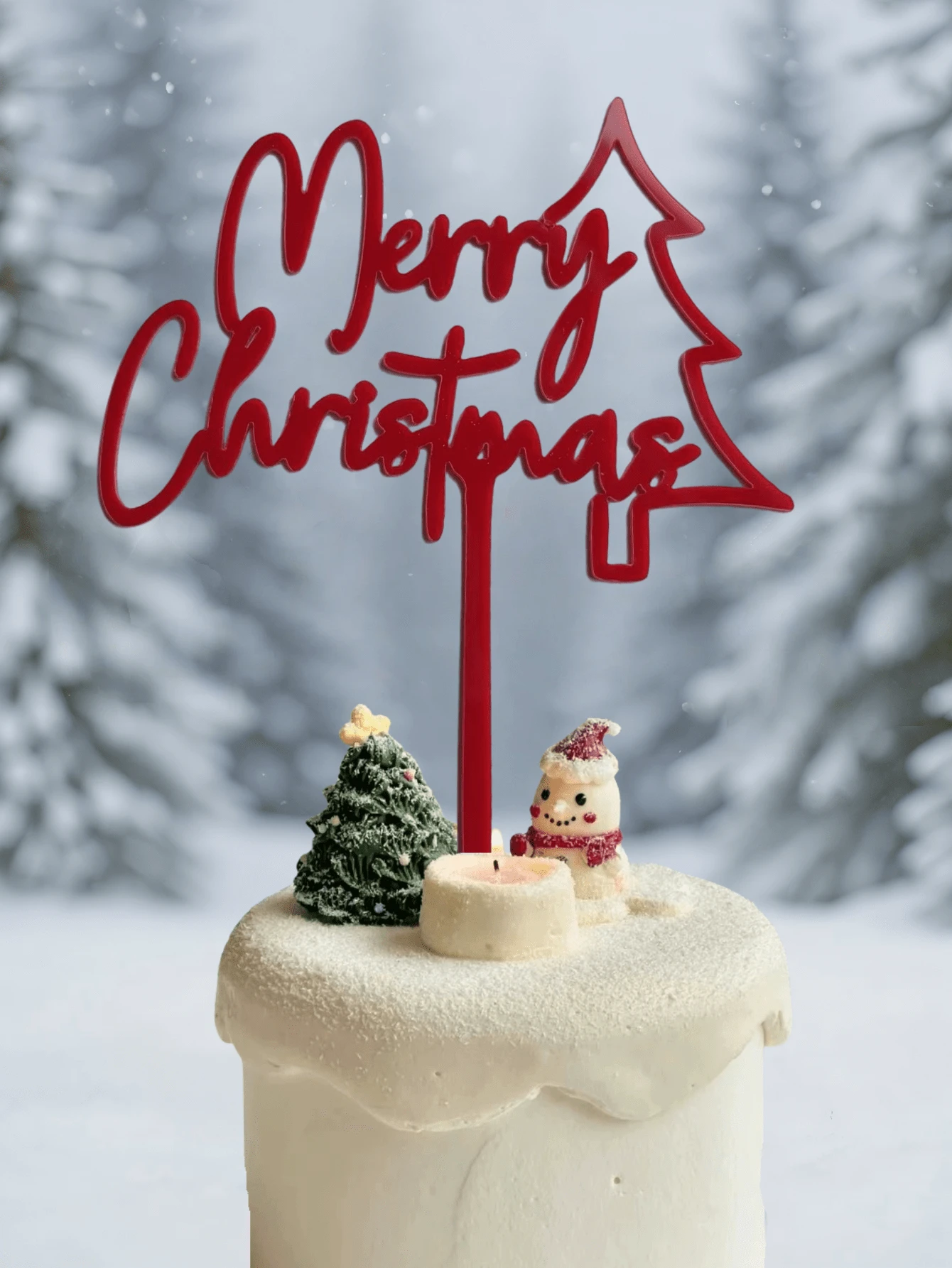 1 pièce Décorations de gâteau de Noël, Décorations d'arbres de Noël, Étiquettes de décoration de gâteau de Noël, Fournitures de décoration de cuisson pour fête de Noël